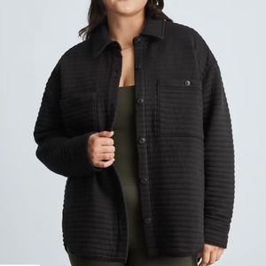 Everlane | Organic cotton quilted shirt jacket black size XS